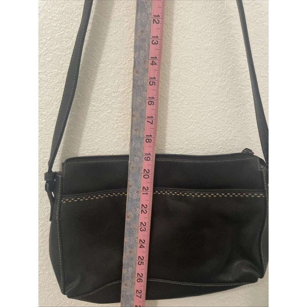 Vintage Liz Claiborne Black Handbag Purse Crossbody Shoulder Bag Classic Clean